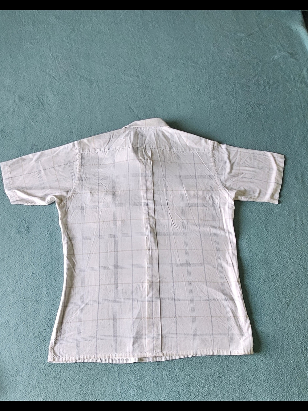 Dior Men's Light Beige Plaid Short Sleeve Button-Down Shirt - Picture 2 of 5